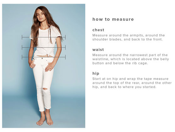 Bardot Teen Apparel Size Guide